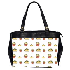 Fries Taco Pattern Fast Food Oversize Office Handbag (2 Sides) by Apen