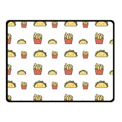 Fries Taco Pattern Fast Food Fleece Blanket (Small)