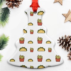 Fries Taco Pattern Fast Food Ornament (Christmas Tree) 