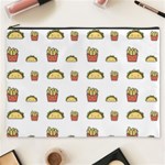 Fries Taco Pattern Fast Food Cosmetic Bag (XXXL) Front