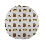 Fries Taco Pattern Fast Food Standard 15  Premium Round Cushions Front