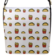 Fries Taco Pattern Fast Food Flap Closure Messenger Bag (S)