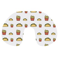 Fries Taco Pattern Fast Food Travel Neck Pillow