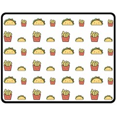 Fries Taco Pattern Fast Food Two Sides Fleece Blanket (medium)