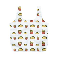 Fries Taco Pattern Fast Food Full Print Recycle Bag (M)