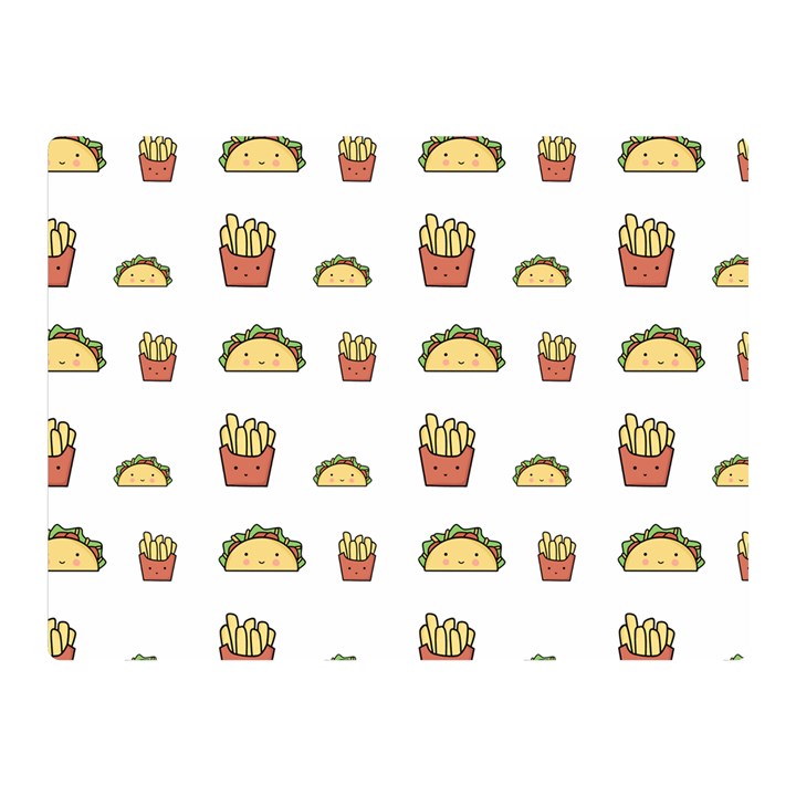 Fries Taco Pattern Fast Food Two Sides Premium Plush Fleece Blanket (Mini)