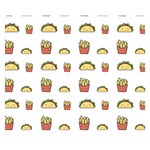 Fries Taco Pattern Fast Food Two Sides Premium Plush Fleece Blanket (Small) 50 x40  Blanket Back