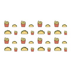 Fries Taco Pattern Fast Food Satin Wrap 35  x 70 