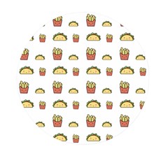 Fries Taco Pattern Fast Food Mini Round Pill Box