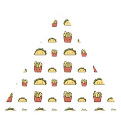 Fries Taco Pattern Fast Food Wooden Puzzle Triangle