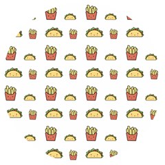 Fries Taco Pattern Fast Food Wooden Bottle Opener (Round)