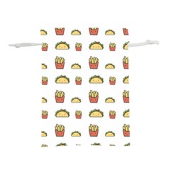 Fries Taco Pattern Fast Food Lightweight Drawstring Pouch (M)