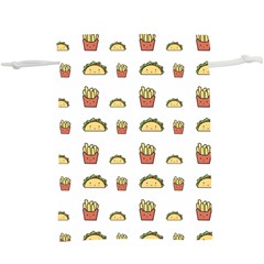 Fries Taco Pattern Fast Food Lightweight Drawstring Pouch (xl)