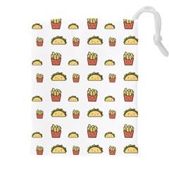 Fries Taco Pattern Fast Food Drawstring Pouch (5XL)