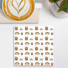 Fries Taco Pattern Fast Food UV Print Square Tile Coaster 