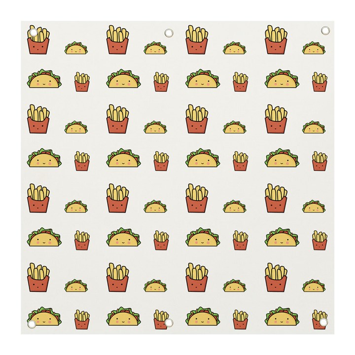 Fries Taco Pattern Fast Food Banner and Sign 3  x 3 