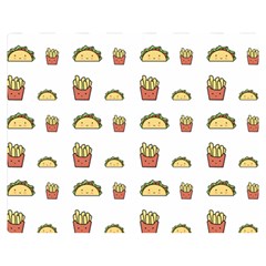 Fries Taco Pattern Fast Food Premium Plush Fleece Blanket (Medium)