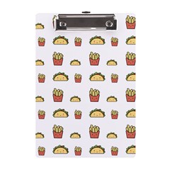 Fries Taco Pattern Fast Food A5 Acrylic Clipboard