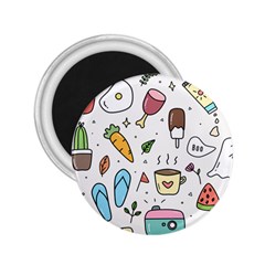 Doodle Fun Food Drawing Cute 2 25  Magnets by Apen