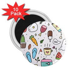 Doodle Fun Food Drawing Cute 2 25  Magnets (10 Pack)  by Apen