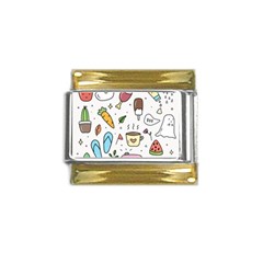 Doodle Fun Food Drawing Cute Gold Trim Italian Charm (9mm) by Apen