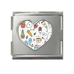 Doodle Fun Food Drawing Cute Mega Link Heart Italian Charm (18mm) by Apen