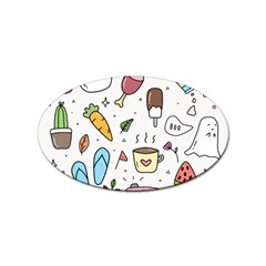 Doodle Fun Food Drawing Cute Sticker (oval) by Apen