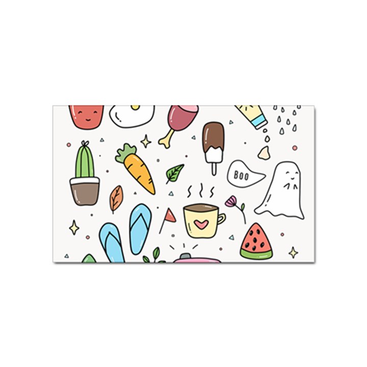 Doodle Fun Food Drawing Cute Sticker (Rectangular)