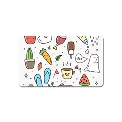 Doodle Fun Food Drawing Cute Magnet (name Card) by Apen