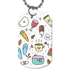 Doodle Fun Food Drawing Cute Dog Tag (one Side) by Apen