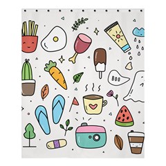 Doodle Fun Food Drawing Cute Shower Curtain 60  X 72  (medium)  by Apen