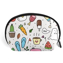 Doodle Fun Food Drawing Cute Accessory Pouch (large) by Apen