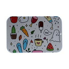 Doodle Fun Food Drawing Cute Open Lid Metal Box (silver)   by Apen