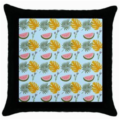 Summer Pattern Texture Vibes Throw Pillow Case (black) by Apen