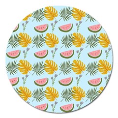 Summer Pattern Texture Vibes Magnet 5  (round) by Apen