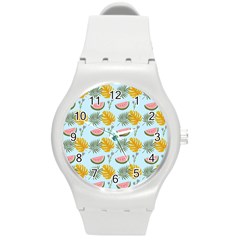 Summer Pattern Texture Vibes Round Plastic Sport Watch (m) by Apen