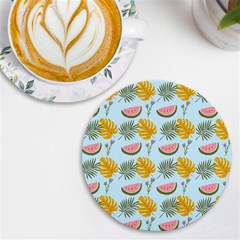 Summer Pattern Texture Vibes Uv Print Round Tile Coaster by Apen