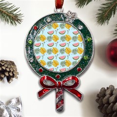 Summer Pattern Texture Vibes Metal X mas Lollipop With Crystal Ornament by Apen