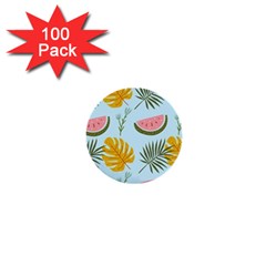 Watermelon Leaves Fruit Foliage 1  Mini Buttons (100 Pack)  by Apen