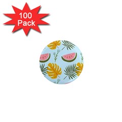 Watermelon Leaves Fruit Foliage 1  Mini Magnets (100 Pack)  by Apen