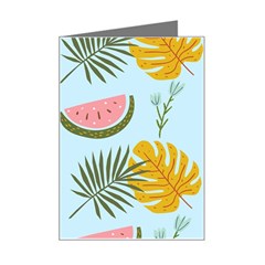 Watermelon Leaves Fruit Foliage Mini Greeting Card by Apen