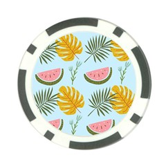 Watermelon Leaves Fruit Foliage Poker Chip Card Guard by Apen