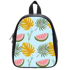 Watermelon Leaves Fruit Foliage School Bag (small) by Apen