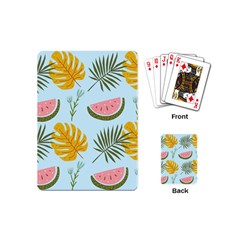 Watermelon Leaves Fruit Foliage Playing Cards Single Design (mini) by Apen