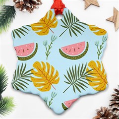 Watermelon Leaves Fruit Foliage Ornament (snowflake) by Apen