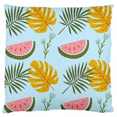 Watermelon Leaves Fruit Foliage Large Cushion Case (one Side) by Apen