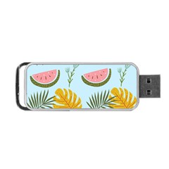 Watermelon Leaves Fruit Foliage Portable Usb Flash (two Sides) by Apen