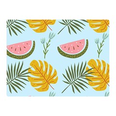 Watermelon Leaves Fruit Foliage Two Sides Premium Plush Fleece Blanket (mini) by Apen