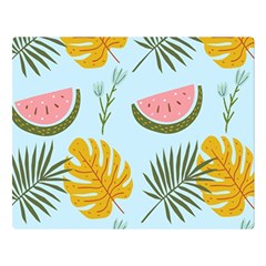 Watermelon Leaves Fruit Foliage Two Sides Premium Plush Fleece Blanket (large) by Apen