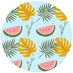 Watermelon Leaves Fruit Foliage Wooden Puzzle Round by Apen